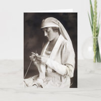 WWI Nurse knitting Sweater