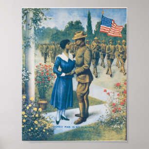 WWI Replica Poster: Coloured Man is No Slacker Poster