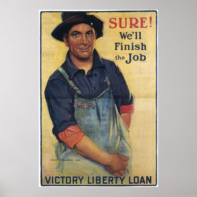 WWI Victory Liberty Loan Sure We'll Finish the Job Poster (Front)