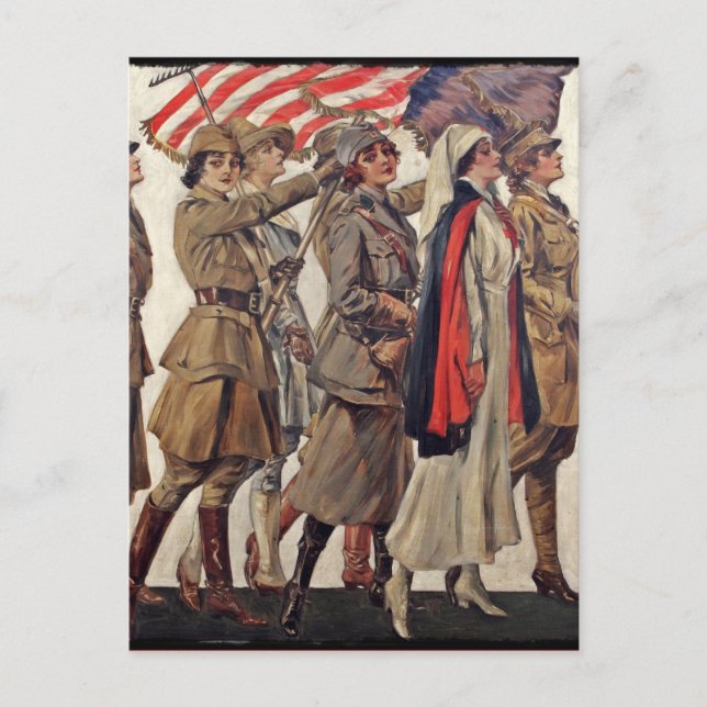 WWI Women Nursing Recruiters Postcard (Front)