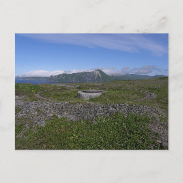WWII Artillery Mount, Unalaska Island Postcard (Front)