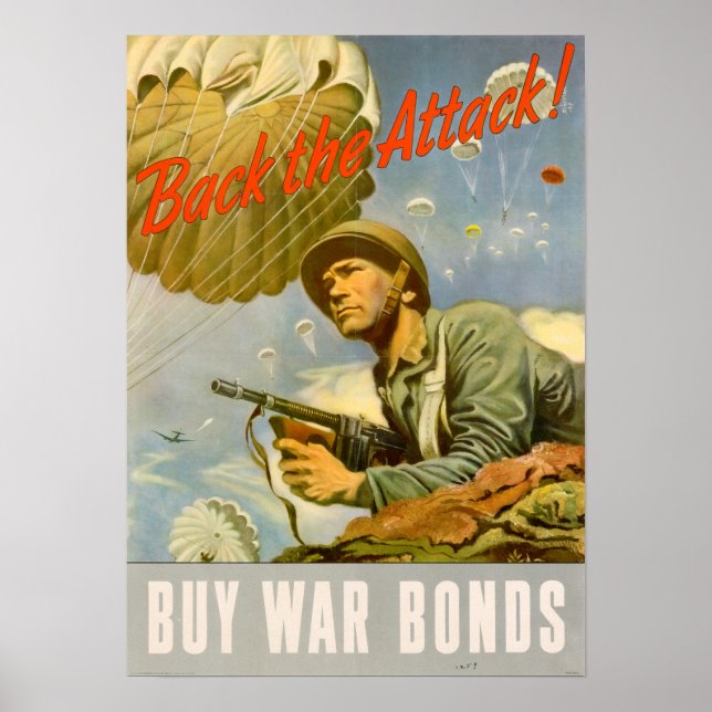 WWII Back the Attack Poster (Front)