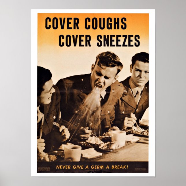 WWII Cover Coughs - Vintage Patriotism Poster (Front)