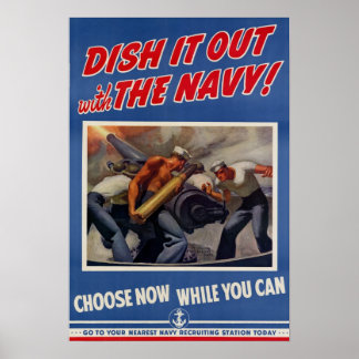 WWII Dish It Out with the Navy Poster