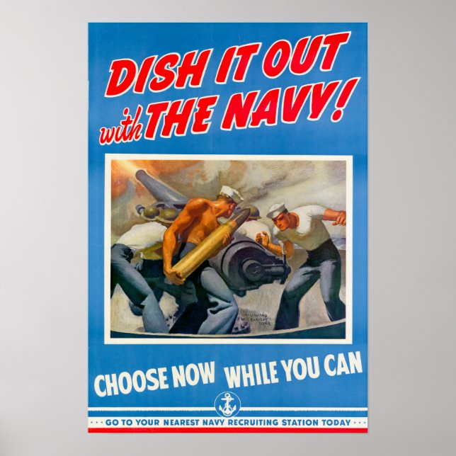 WWII Dish It Out with the Navy Poster (Front)