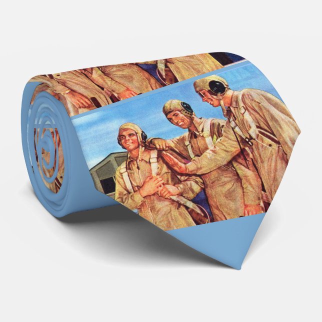 WWII flyboys print  Tie (Rolled)