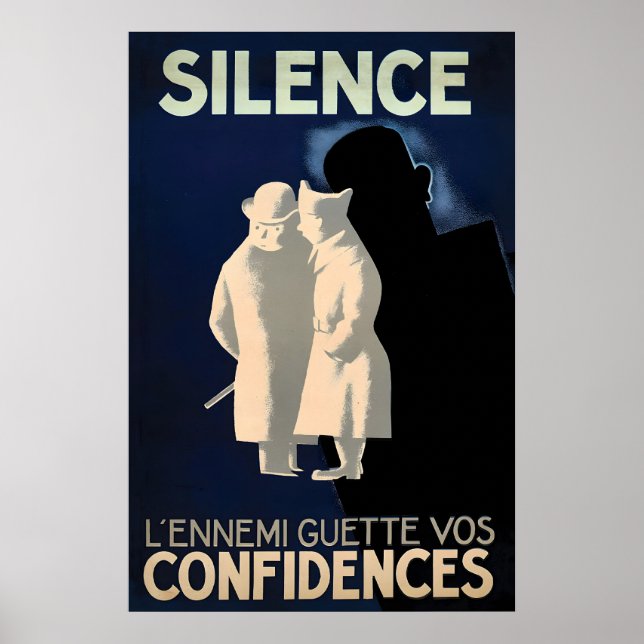 WWII French Propaganda Poster German Spies (Front)