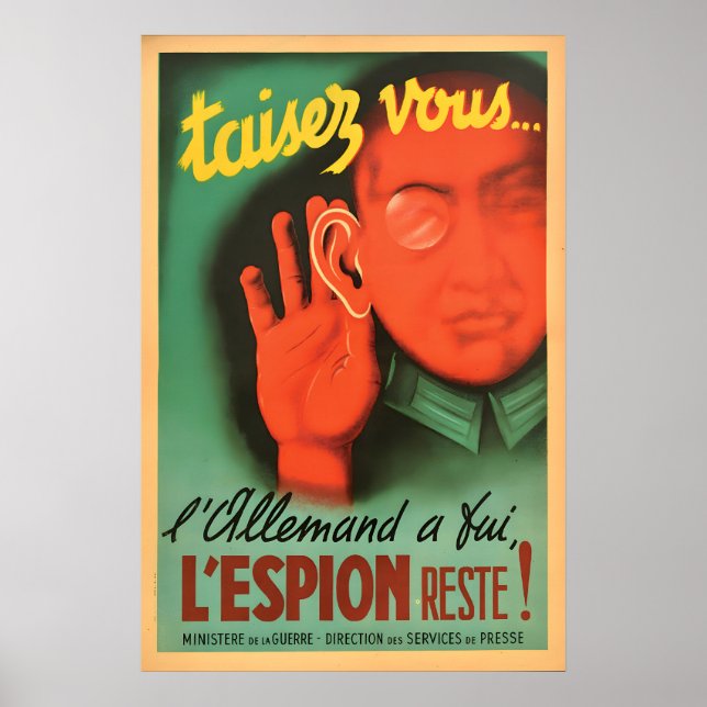 WWII French Propaganda Poster The German has fled (Front)