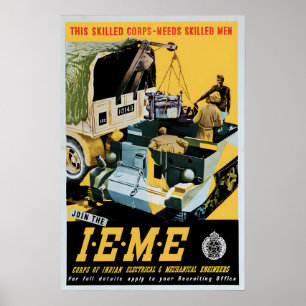 WWII India Recruitment Poster Corps of Electrical