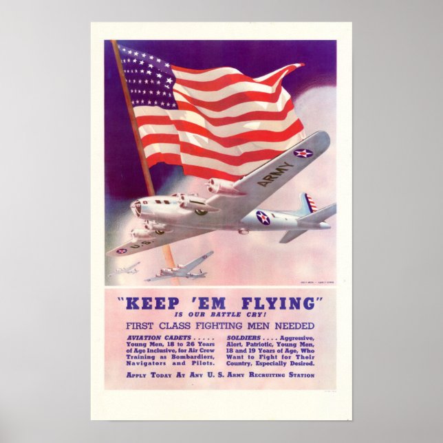 WWII Keep 'Em Flying Poster (Front)