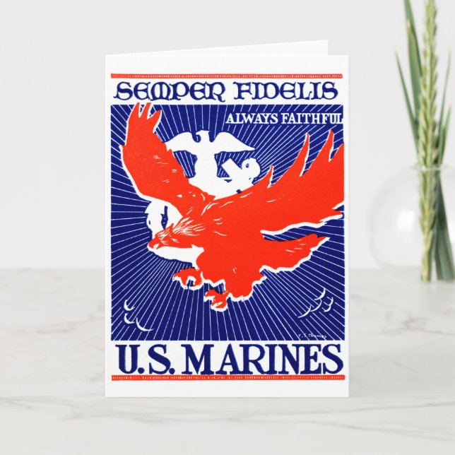 WWII Marine Corps Poster Card (Front)