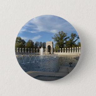 WWII Memorial Fountain. Atlantic Side 6 Cm Round Badge