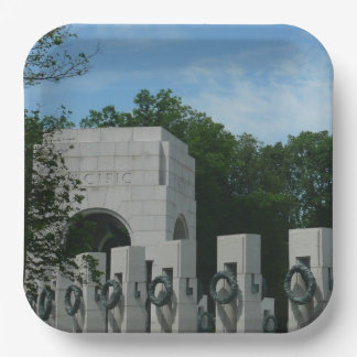 WWII Memorial Wreaths II in Washington DC Paper Plate