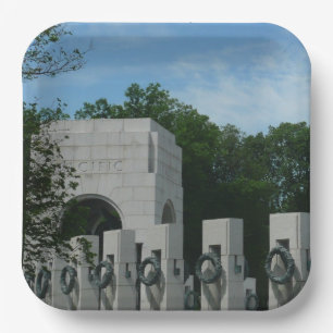 WWII Memorial Wreaths II in Washington DC Square P Paper Plate