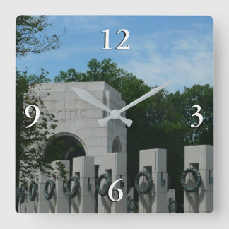 WWII Memorial Wreaths II in Washington DC Square Wall Clock