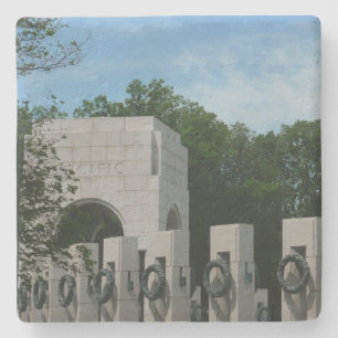 WWII Memorial Wreaths II in Washington DC Stone Coaster