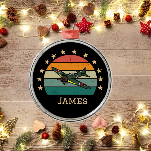 WWII Military Fighter War Aeroplane Retro Metal Tree Decoration (Creator Uploaded)