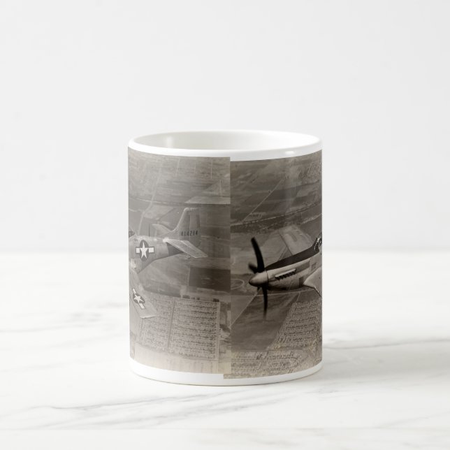 WWII P-51 Mustang in Flight Coffee Mug (Center)