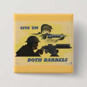 WWII Patriotic Poster 15 Cm Square Badge