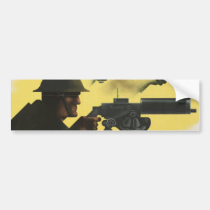 WWII Patriotic Poster Bumper Sticker