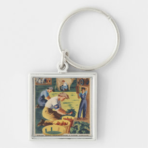 WWII Patriotic Poster Keychain