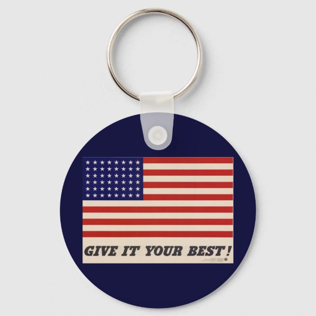 WWII Patriotic Poster Keychain (Front)