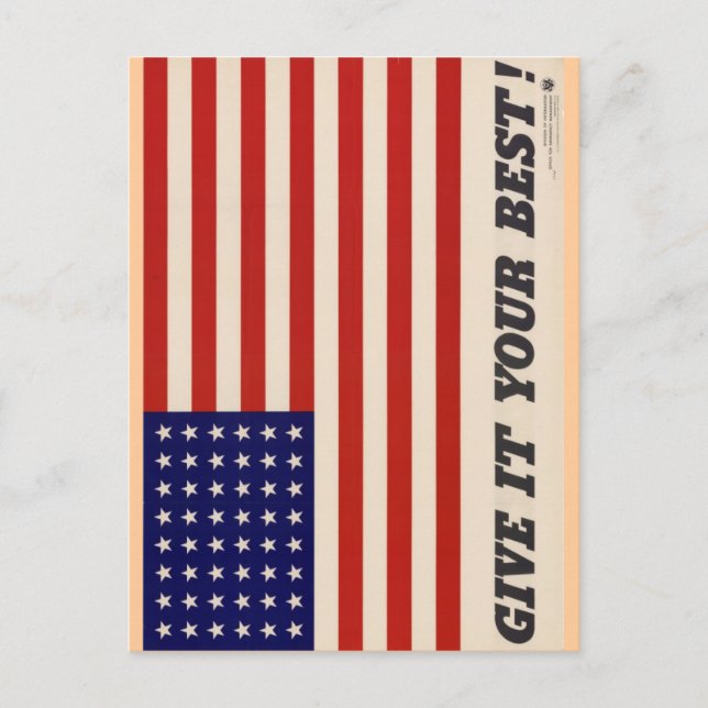 WWII Patriotic Poster Post Card (Front)