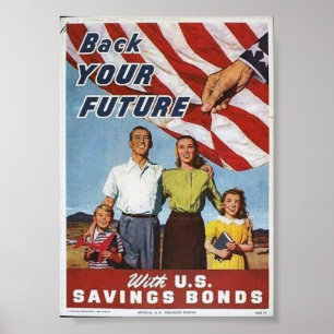 WWII Patriotic Poster / Saving Bonds