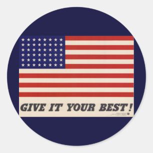 WWII Patriotic Poster Sticker