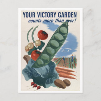 WWII Patriotism Posters - Gardening and Farming Postcard