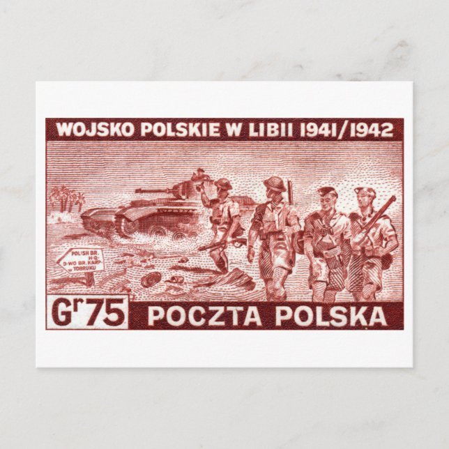 WWII Polish Army in Libya Postcard (Front)