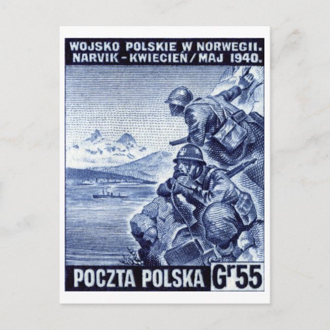 WWII Polish Army in Narvik, Norway Postcard (Front)