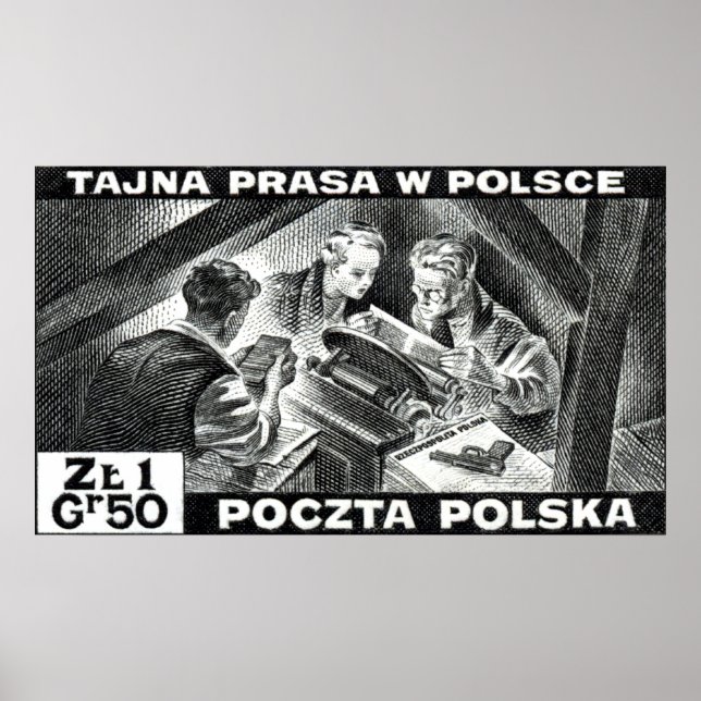 WWII Polish Underground Press Poster (Front)
