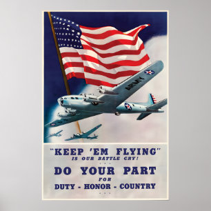WWII Poster US Air Force Keep Them Flying