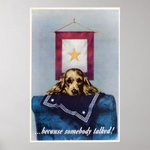 WWII Propaganda Poster Sad Puppy, ...because