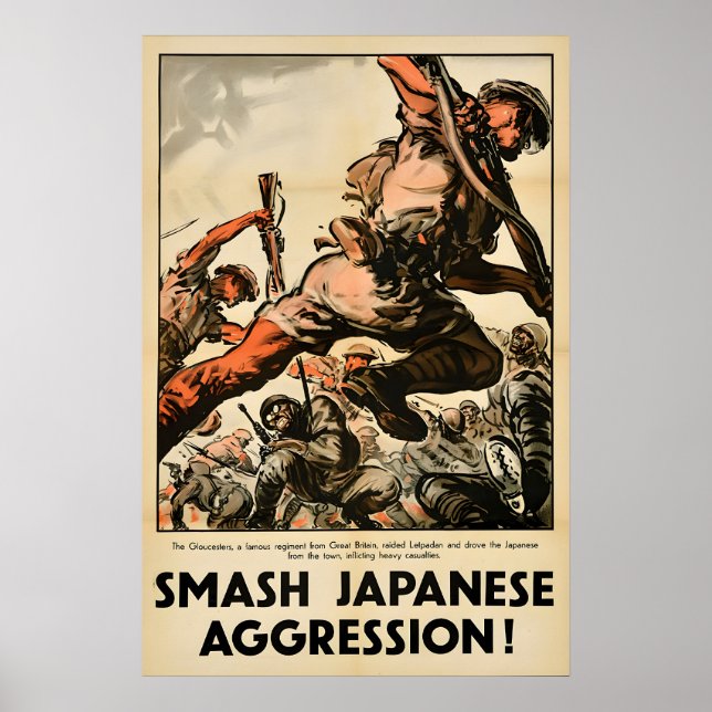 WWII Propaganda Poster Smash Japanese Aggression (Front)