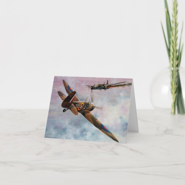 WWII RAF Spitfire aviation invitation card (Front)