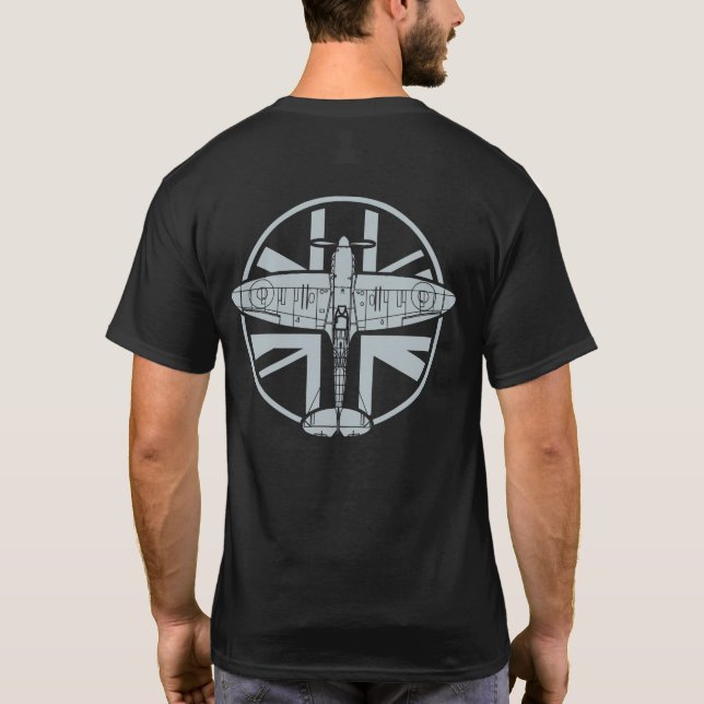 WWII Spitfire RAF 016 Sky Blue T-Shirt (Back)
