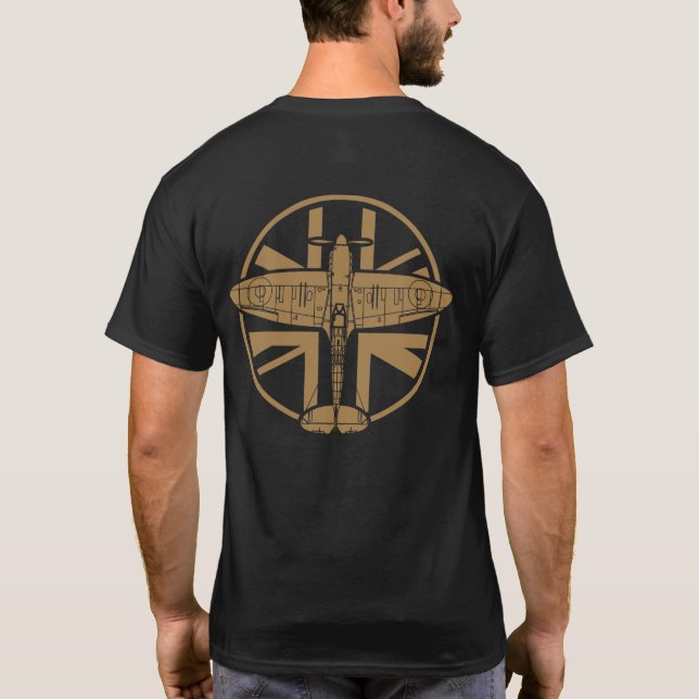 WWII Spitfire RAF 021 Middle Stone T-Shirt (Back)