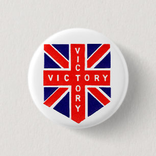 WWII Union Jack Victory 3 Cm Round Badge