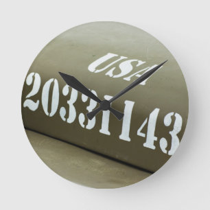 WWII US Army Jeep hood background Round Clock