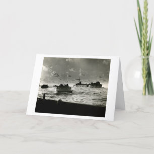 WWII US Marines assault Iwo Jima Card