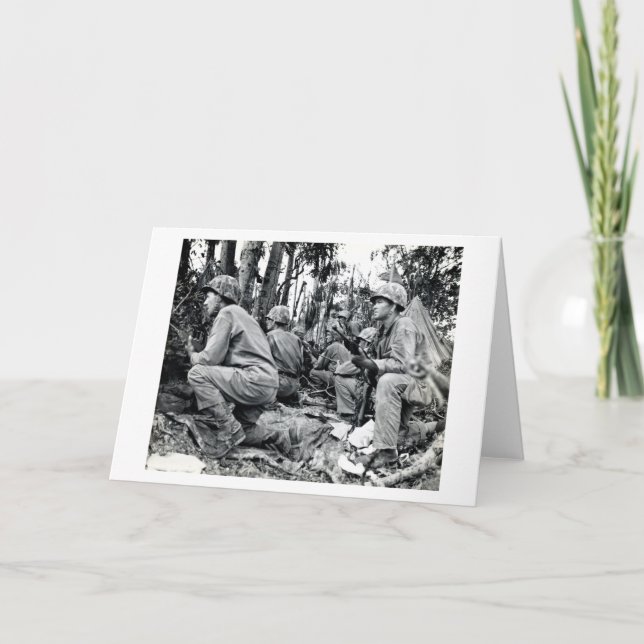 WWII US Marines on Peleliu Card (Front)