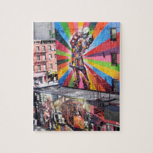 WWII V-J Day Kiss Sailor Nurse Iconic Wall Mural Jigsaw Puzzle (Vertical)