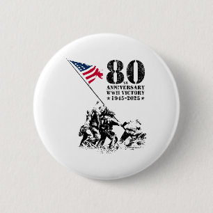 Wwii Victory 80th Anniversary 1945-2025 Veterans 4 6 Cm Round Badge