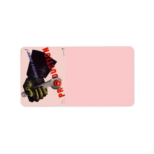 WWII Vintage Poster Address Label (Front)
