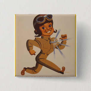 WWII Vintage Poster Button