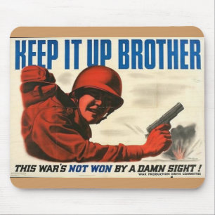 WWII Vintage Poster Mouse Pad
