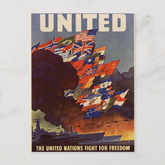 WWII Vintage Poster Postcard (Front)