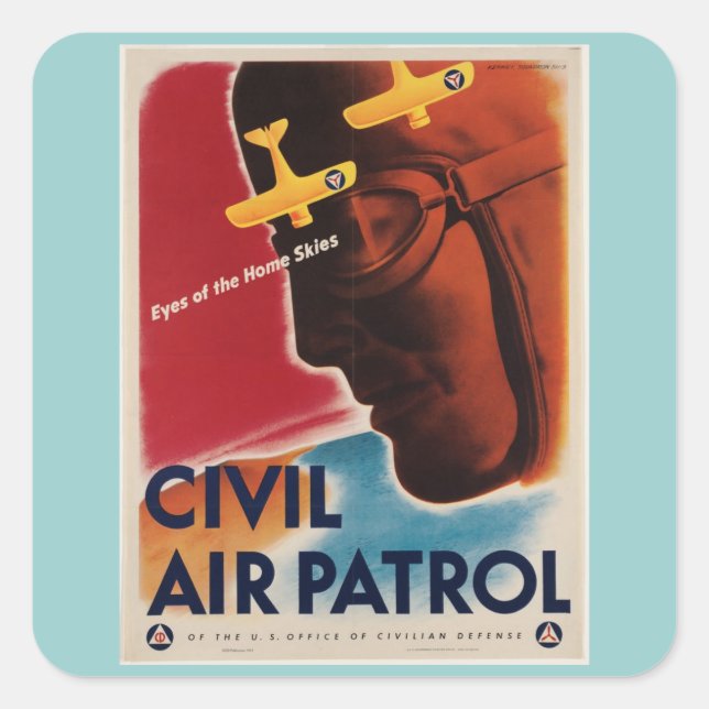 WWII Vintage Poster Square Sticker (Front)